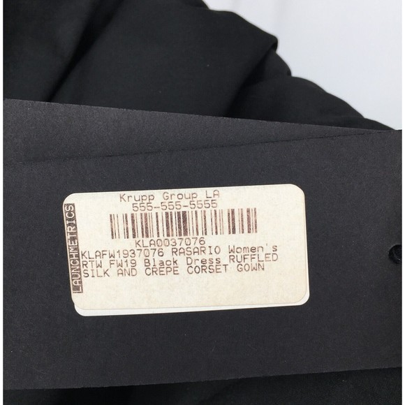 $2100 Rasario Women's Ruffled Off-the-Shoulder Black Column Dress Size 4 NWT - Picture 4 of 8